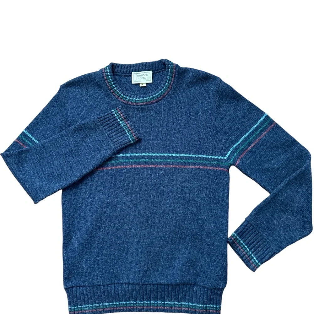 Vintage Furnace Creek Sweater Blue Striped Crew Neck Men’s Size Medium 38/40‎